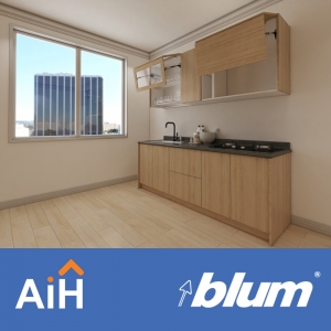 Cánh tủ bếp có tay nâng Blum